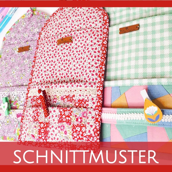 kleine Wandtasche für den Schreibtisch und an der Nähmaschine mit Notizleiste und 2 Fächern - Schnittmuster