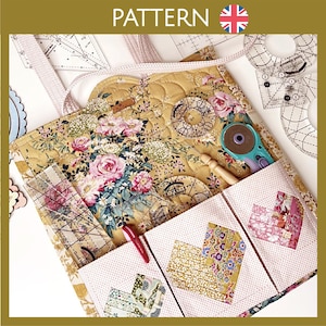 パッチワークやキルティングの定規を入れるための専用コンパートメント付きバッグ。裁縫の打ち合わせやワークショップに最適です。 - 裁縫パターン