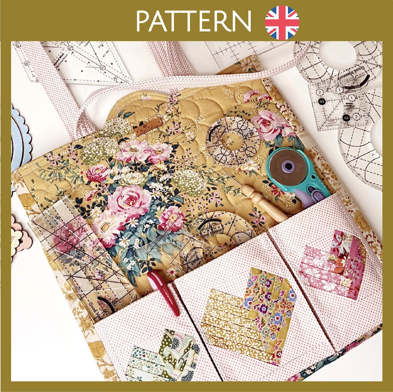 Bolsa para reglas de patchwork y quilting con compartimentos especiales, ¡ideal para reuniones y talleres de costura! - Patrones de costura imagen 1