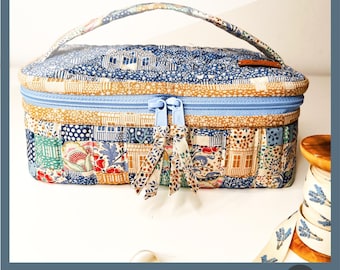 Storage box for many things - for storing sewing accessories, spools of thread, crochet projects, sewing kits, etc.