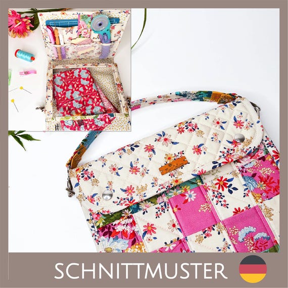 Nähtasche, auch als Häkeltasche, Buchtasche oder Tablet und Kabeltasche geeignet. Optimal für kleine Reisen!