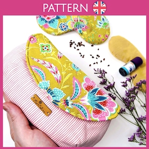 Eye mask set Sleep and Relax - sewing instructions and pattern for creating filling pillows, eyemask and storage bag