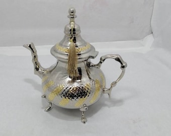 Handmade Moroccan Silver Teapot - Authentic Handcrafted Teapot for Moroccan Tea Ceremony and Home Decor