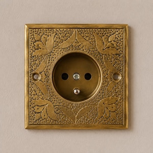 Handmade Moroccan Brass Outlet Cover | Decorative Wall Socket Plate | Moroccan Home Decor | Brass Electrical Outlet