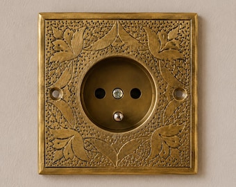 Handmade Moroccan Brass Outlet Cover | Decorative Wall Socket Plate | Moroccan Home Decor | Brass Electrical Outlet