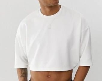 male crop hoodie