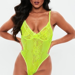 Woman Sexy/Classy Fantasy Lingerie See Through Neon Green