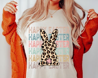Gelukkig paashaas shirt, paasshirt, schattig paasshirt voor haar, cadeau voor haar, paashaas shirt, paashaas shirt, vrolijk paasshirt