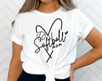 Camisa de mamá de softbol, camisa de mamá, regalo de mamá, camisa de softbol, camisa de softbol de amor, camisa de mujer, camisa deportiva, regalo del día de la madre