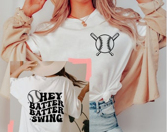 Hey Batter Batter Swing Shirt, Retro Baseball, Baseball Spiel Tee, Baseball Shirt, Baseball Mom Shirt, Baseball Saison Tee, Geschenk für Mama
