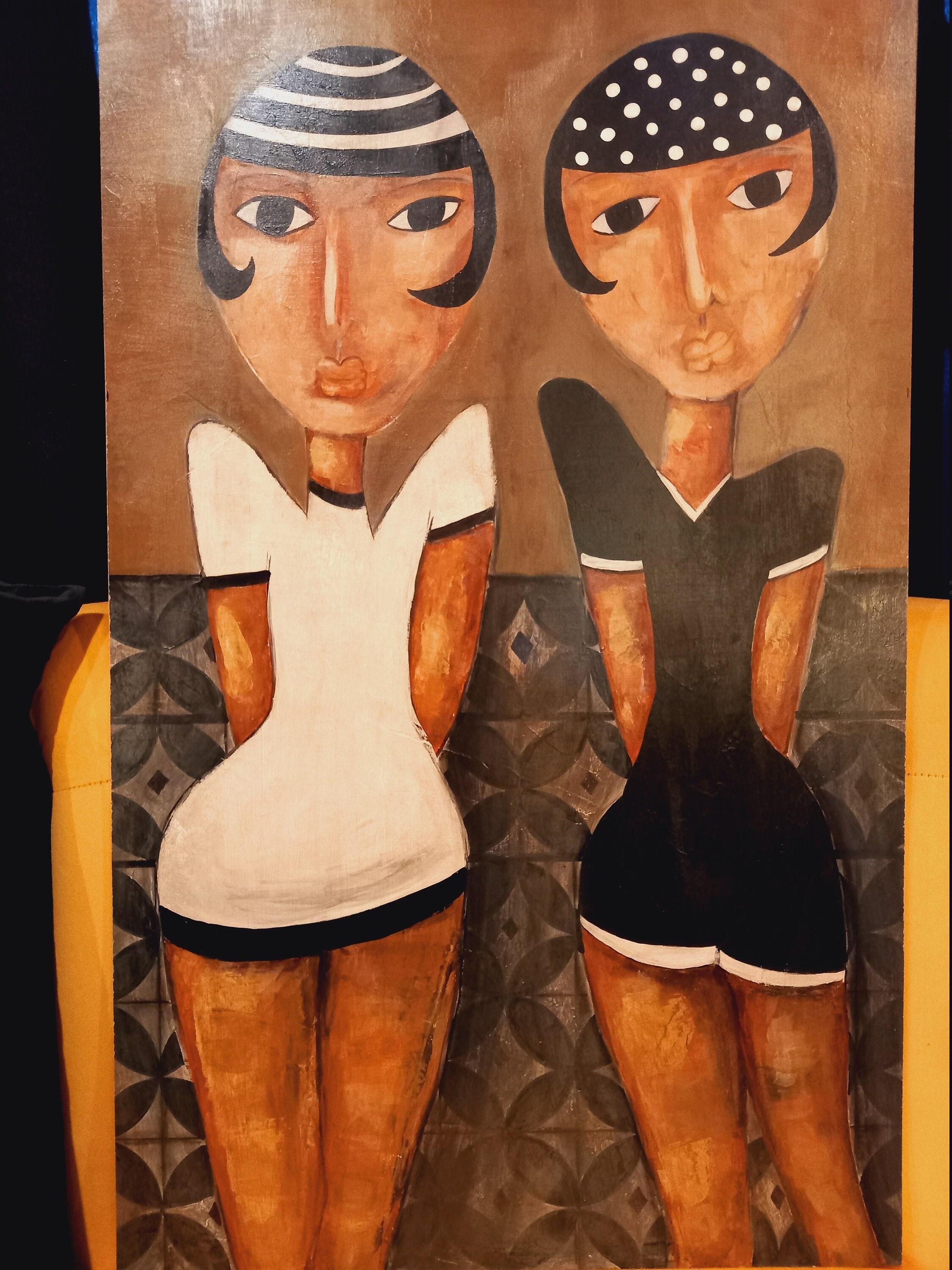 Tableau, Décoration Murale, Peinture Acrylique, Mer Plage, Portrait, Cadeau Fête Des Mères, sur Bois