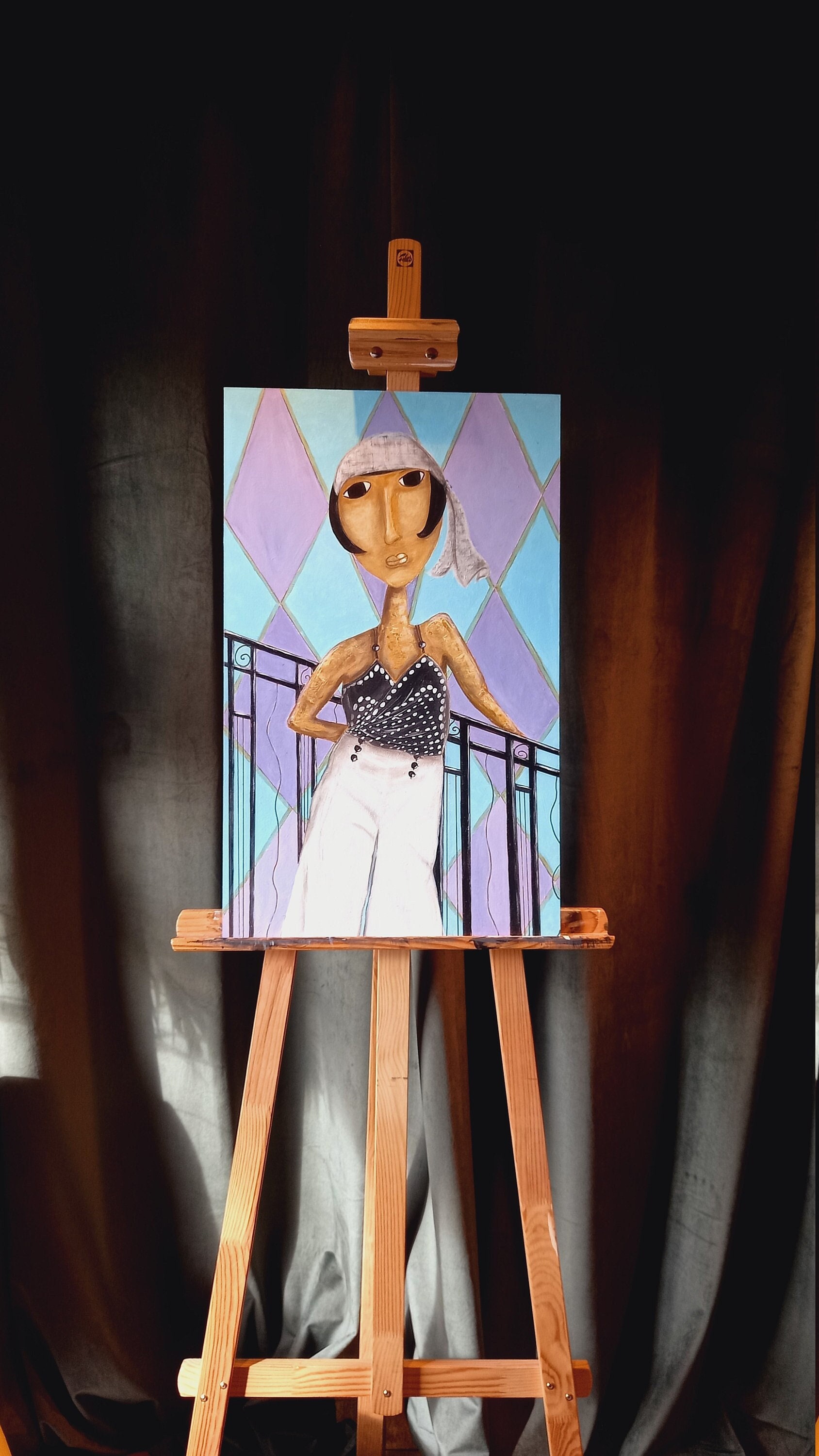 Tableau, Décoration, Peinture Acrylique, Portrait, Mer Plage, sur Bois, Décoration Murale, Salon, Fê