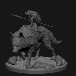 Princess Mononoke beutiful STL File 3D Print image 2