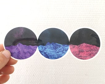 Mountain Sticker, Mountain Vinyl sticker, Water Bottle Sticker, Laptop Stickers, Mountain Decal, Small Gift, Gifts Under 5