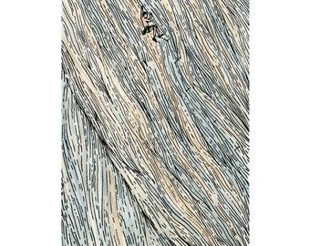 Climbing print, Gift for climber, Rock Climbing drawing, dessin d&#39;escalade, Rock climbing art | CEUSE STRIPES