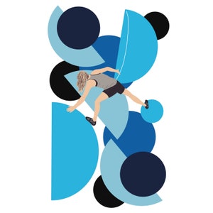 Bouldering print, Gift for climber, Indoor Climbing drawing, dessin d'escalade, climbing art | SHAUNA and the BLUE HOLDS