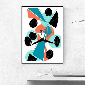 Bouldering print, Gift for climber, Indoor Climbing drawing, dessin d'escalade, climbing art | BRIDGING THE GAP