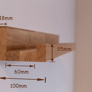 Wandboard Bilderleiste aus Eiche, Wandregal, Fotoleiste, Ablage für Nagellack, Öle oder Cremes Bild 10