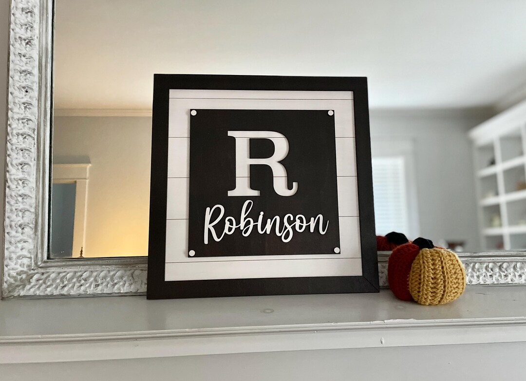 Unique Wooden Family Monogram Christmas Anniversary Gift for Mom Dad ...