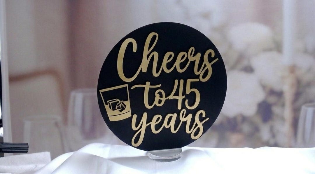 45 Anniversary 3D Centerpiece: Party Birthday Sign - Any Year - Large ...