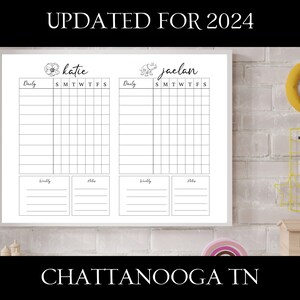 Big! 18x24! Daily Chore Chart Dry Erase Board  - Keep your family organized - Direct from our Studio in Chattanooga, TN | AA06 |