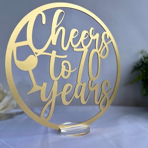 70th Birthday Table Sign Centerpiece Sturdy Wood not Cardboard - Anniversary Retirement Reunion 70 years yr | AA23-6 | Chattanooga, TN