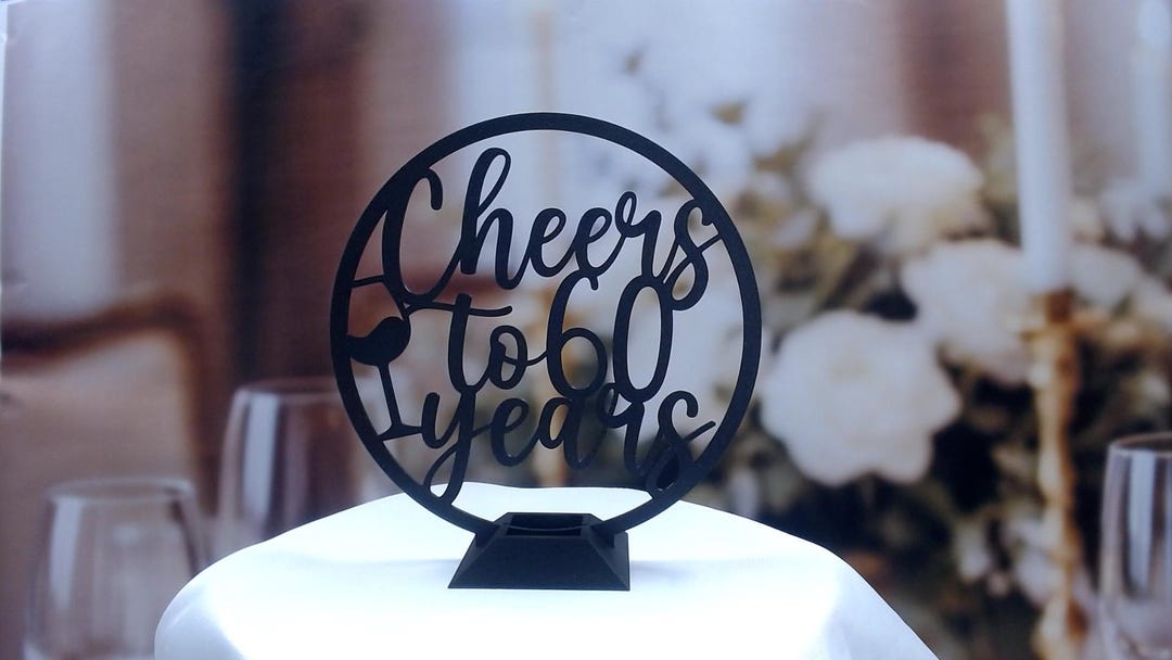 60th Birthday Table Sign - Custom 3D Printed Centerpiece DG1 - Etsy