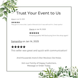 a white flyer with green leaves on it
