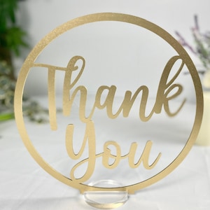 Thank You Wedding Banquet Centerpiece Sign, Gift Table Sign, Custom Wood Table Decor, Reunion Party, Acrylic Not Cheap Cardboard AA23-12da