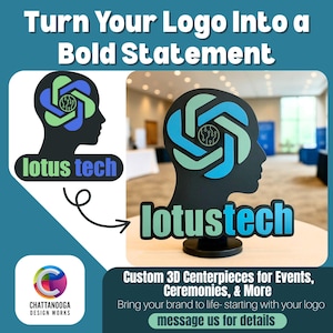 a flyer for a tech conference with a picture of a person's head and