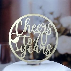 70th Birthday Table Centerpiece: Gold Acrylic, Sturdy Not Cardboard AA23-6