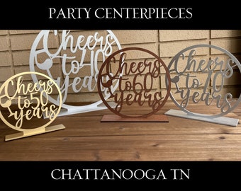 60th Birthday Table Sign Centerpiece Sturdy Wood not Cardboard - Anniversary Retirement Reunion 60 years yr | AA23-5 | Chattanooga, TN