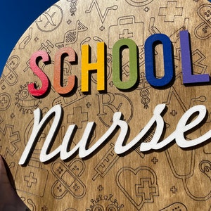 School Nurse Sign | Professional Name Office Door Sign | Nurse or Nursing |  Customizable Also available DIY Kit! | AA14-6 | Chattanooga TN