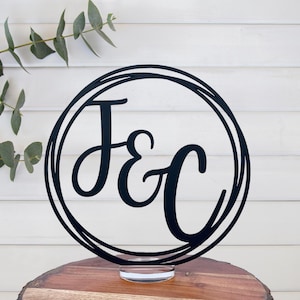 Bridal Shower Centerpiece, Couples Initials, Bridal Table Decor, Acrylic Not Cheap Cardboard  Handmade in our Chattanooga TN Studio CW1019c