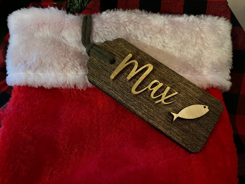 Inexpensive Friend Family Kids Christmas Present Tag. Custom Stocking