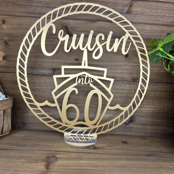 Cruising into the Years Birthday Decor, Cruise ship Custom Anniversary Party Sign, Retirement, Reunion Handmade CW1029