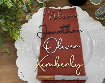 Name Tags Place Cards - Personalized Wooden Name - Wedding Name Plate - Birthday Laser Cut - Wooden Setting - Table Decor Chattanooga AA61