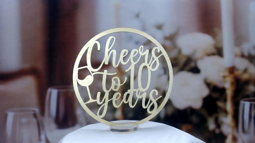 10 Year Anniversary Centerpiece: Acrylic Table Decor - Customizable ...