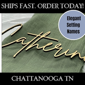 Place Setting Names for Wedding Party Formal Dinner Elegant Custom Wedding Names Place Cards  2.5" Tall | AA25-1 | Chattanooga