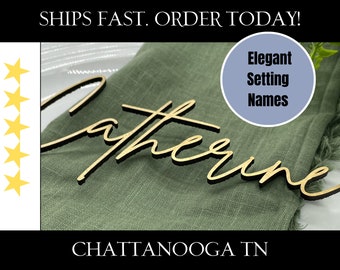 Place Setting Names for Wedding Party Formal Dinner Elegant Custom Wedding Names Place Cards  2.5" Tall | AA25-1 | Chattanooga