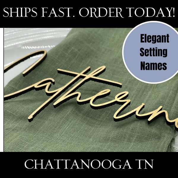 Place Setting Names for Wedding Party Formal Dinner Elegant Custom Wedding Names Place Cards  2.5" Tall | AA25-1 | Chattanooga