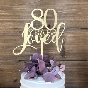 Custom Birthday Cake Topper: Any Age Milestone, Elegant Party Decor - 8inch Wide