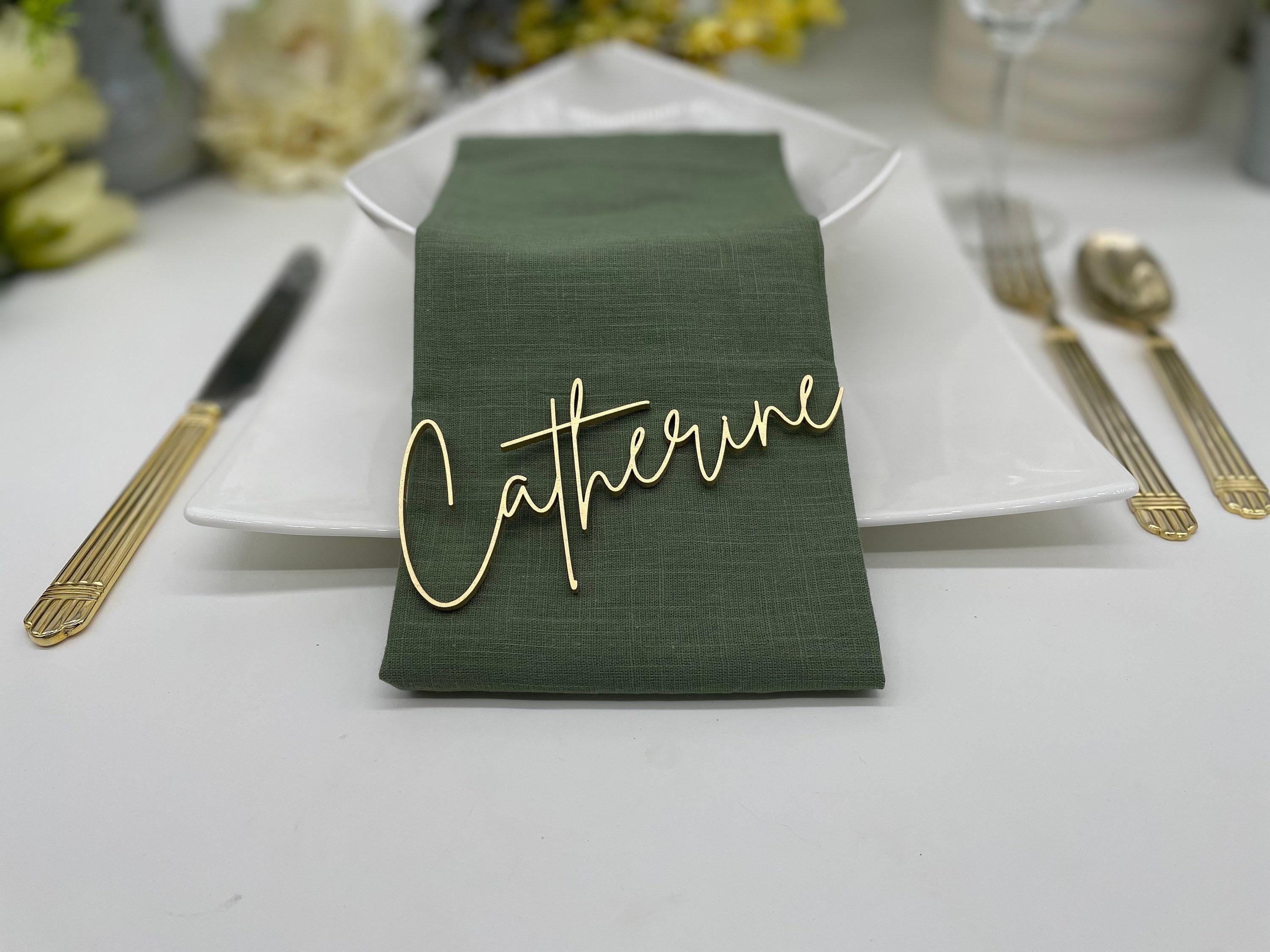 Personalized Wood Wedding Place Cards.  Custom Laser Banquet, Celebration, Formal Dinner Name Settings, Medium 2 inch Tall, Gift Tags AB25-2