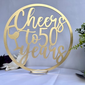 Anniversary Centerpiece Table Sign. Sturdy Wood not Cardboard - Any Words - Wedding, Retirement, Reunion Party | AA23-1 | Chattanooga