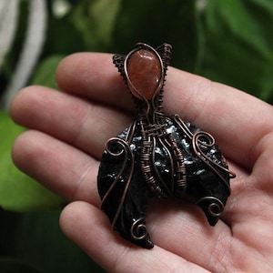 Obsidian Moon Pendant