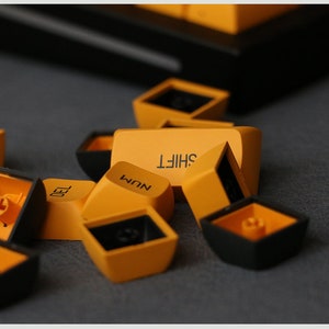 Black and Gold Keycaps CSA Profile PBT Plastic 149 Keycaps set image 9