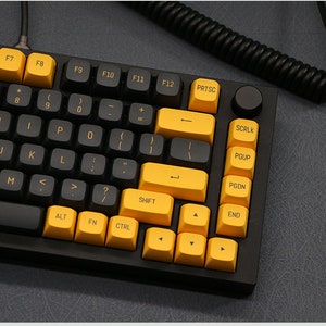 Black and Gold Keycaps CSA Profile PBT Plastic 149 Keycaps set image 4