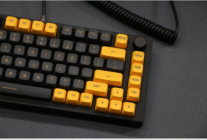 Black and Gold Keycaps CSA Profile PBT Plastic 149 Keycaps set image 4