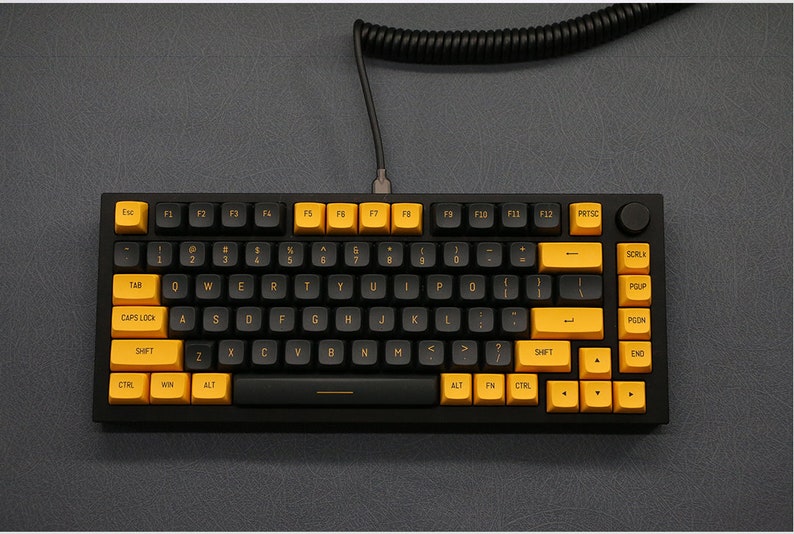 Black and Gold Keycaps CSA Profile PBT Plastic 149 Keycaps set image 2