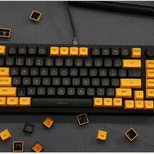 Black and Gold Keycaps CSA Profile PBT Plastic 149 Keycaps set image 5